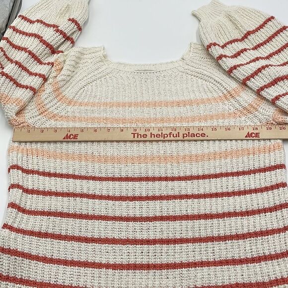 White, pink and navy striped loft sweater - Picture 6 of 7